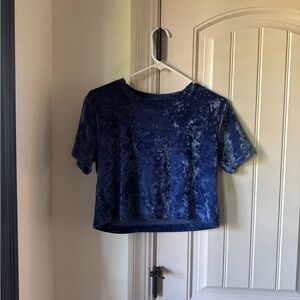Aeropostale Dark Blue velvet-like Crop Top